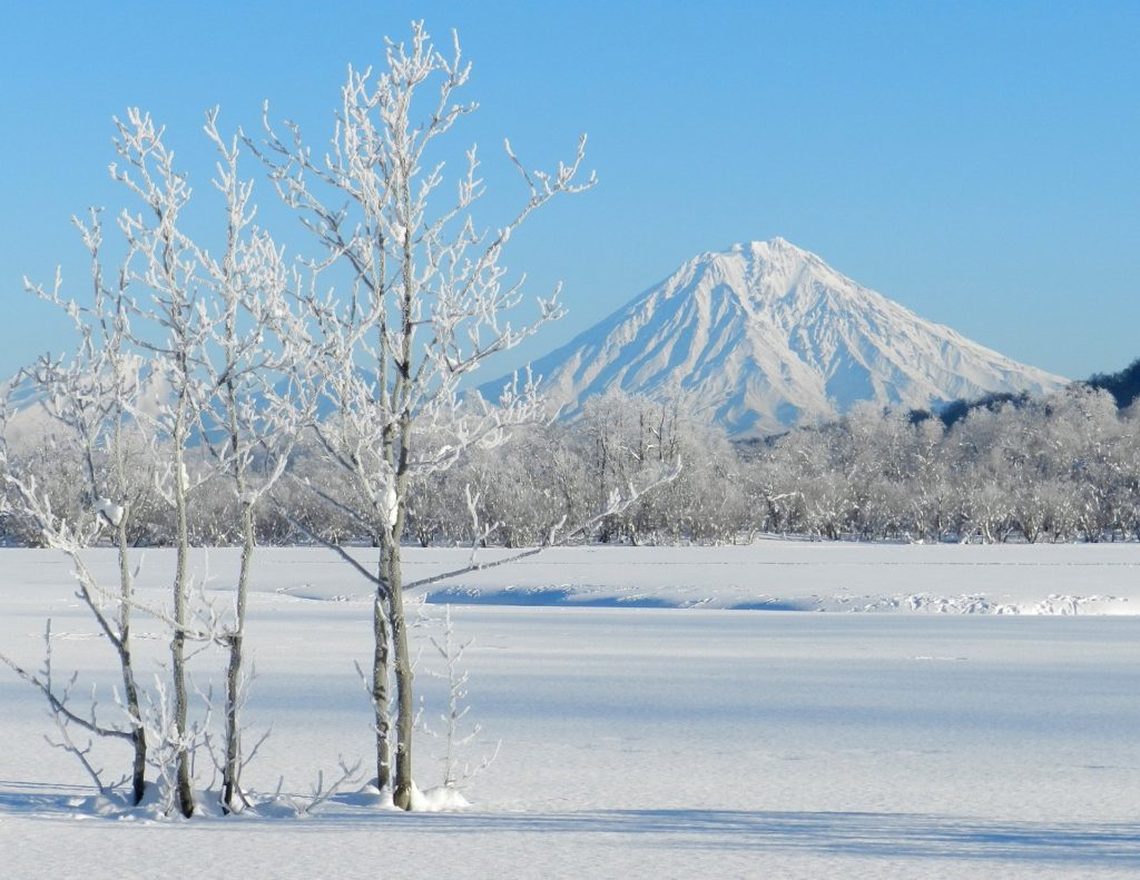 Красивая зима фото корякский вулкан 2
